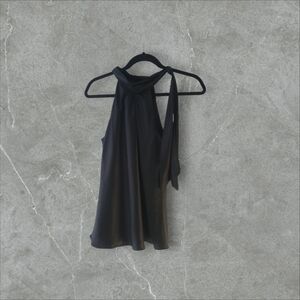 Vintage I.N.C International Concepts Black Silk Sleeveless Blouse Size 8P